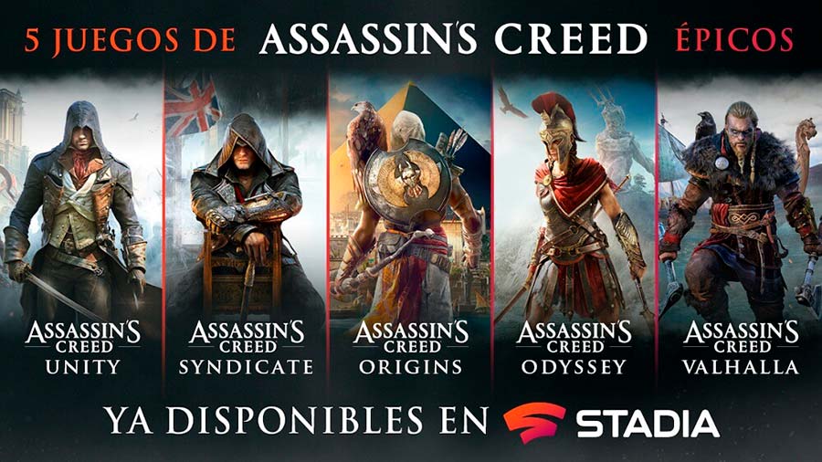 Más juegos de Assassin’s Creed llegan a Stadia