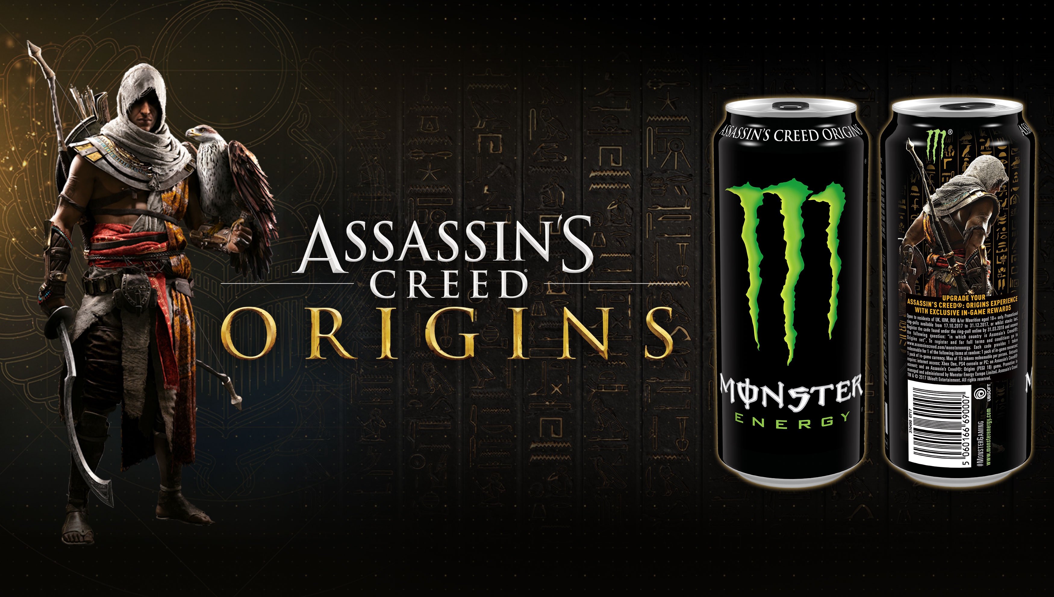 Ubisoft anuncia un acuerdo entre Assassin’s Creed Origins y las bebidas Monster Energy